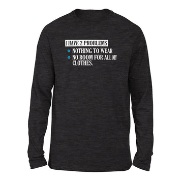 I Have 2 Problems Men/Unisex Drop Shoulder Sweatshirt in Dark Grey Heather color